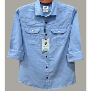 double pocket shirt for men(sky)