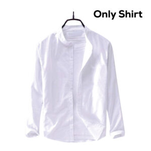 men's solid colour ban color shirt (white)