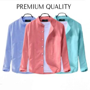 3 pcs combo men's ban collar cotton shirt 