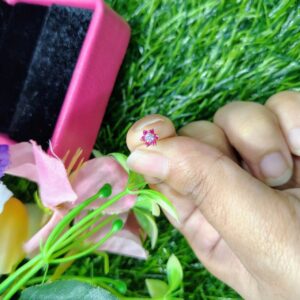 traditional gold sevenstone mossanite nose pin 7 mm (with gift box)